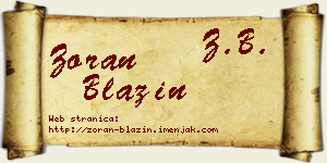 Zoran Blažin vizit kartica